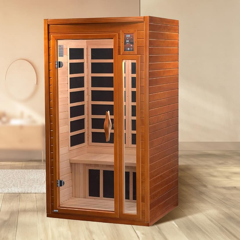 DYNAMIC SAUNAS 2-Person Home Sauna with Infrared Lighting and Integrated Speakers, Barcelona - Personal Indoor Luxury Spa for House and Gym
