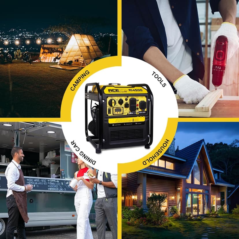 Aceup Energy 4500 Watt Inverter Generator 223CC, Gas Powered Generator for Camping, Home Use, RV-Ready EPA Compliant