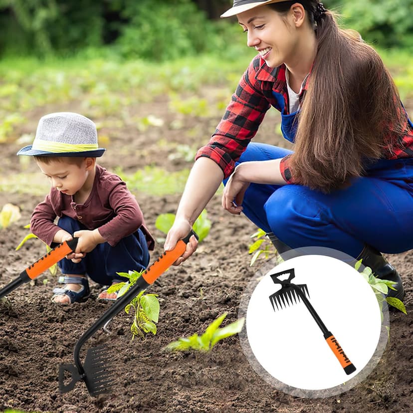 2024 New Gardening Hand Weeder Tools, Weeding Artifact Uproot Weeding Tools, Manganese Steel Weed Remover Tool Hand Weed Puller, for Yard and Garden（11 Tines）