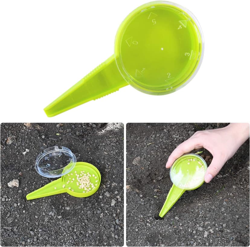 Gardtech Bulb Planter Tool, 4pcs Garden Tool Set, Includes Wood Handle Handheld Dibber Measurements Dibbler, Bamboo Plant Tags Labels, Seed Dispenser Kit, Mark Pen