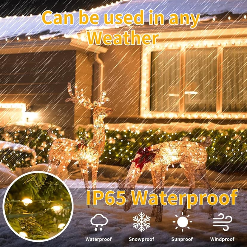 Solar Christmas Lights Outdoor, Upgraded 212FT 640LED with Remote,19 Modes Waterproof Solar String Lights for Outside Garden Home Christmas Decorations (Warm White)