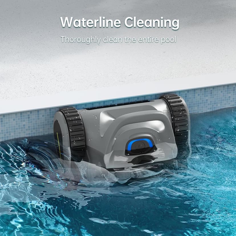 Robotic Pool Vacuum for Inground Pools: 2025 Upgraded Cordless Robot Robotic Pool Cleaners 180W Suction Auto Vacuums Wall Climbing Waterline Scrubbing Cleaning 150 Mins Long Battery Up to 2,000 sq.ft
