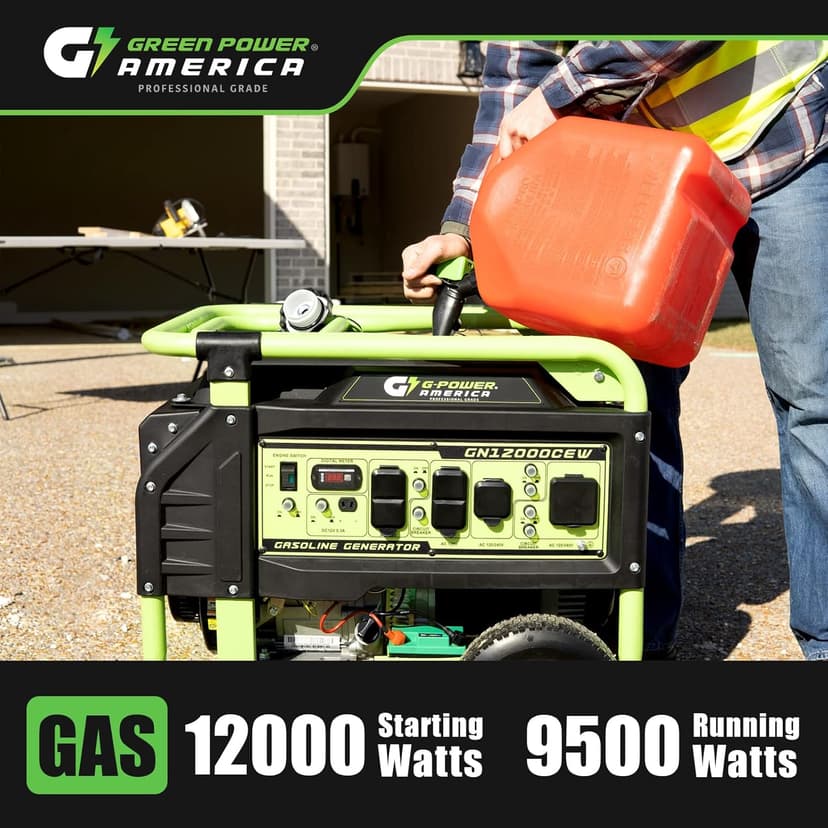 Portable Generator 12000 Watt,Gasoline Powered,Electric Start