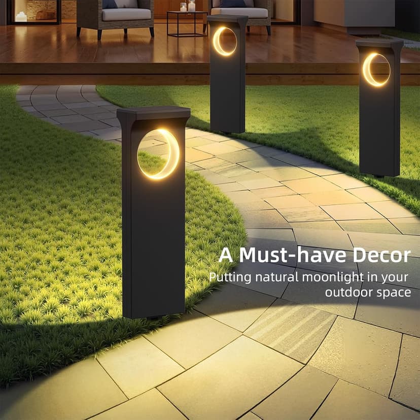 Unique Moon-Shaped Solar Lights Outdoor Moonlight Pattern