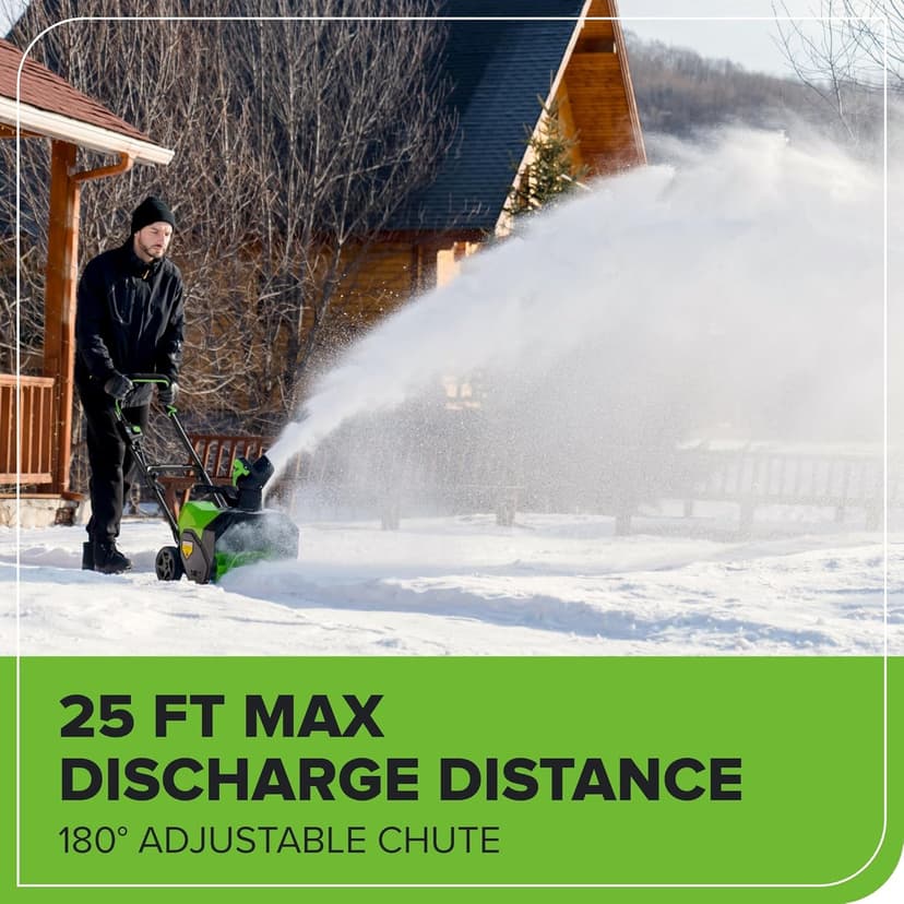 Greenworks 40V (75+ Compatible Tools) 16” Cordless Snow Blower, 5.0Ah Battery and Charger Included, SN40B410