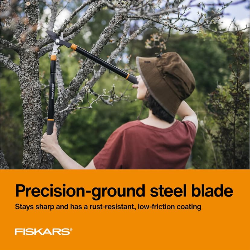 Fiskars Loppers for Tree Trimming, Heavy Duty, with Extendable Handle (24.5"-37" Range), Sharp Bypass Steel Blade Tree Branch Cutter up to 1.5-Inch Diameter Cut Capacity