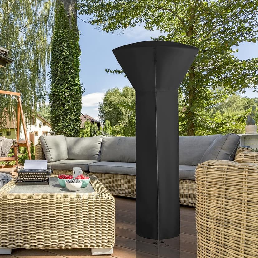 Vailge Patio Heater Covers with Zipper and Storage Bag,Heavy Duty 600D Oxford Waterproof Outdoor Heater Cover Wind-Resistant Dustproof UV-Resistant,Black,89'' Height x 33" Dome x 19" Base
