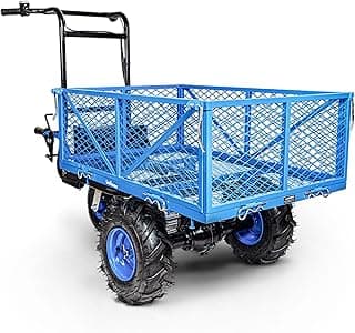 Landworks AGM Electric Utility Cart - 500W Lead-Acid Battery-Powered Power Wagon, 500 lbs Load Capacity & 1000 lbs Towing, Heavy-Duty Motorized for Garage, Warehouse, and Outdoor Use