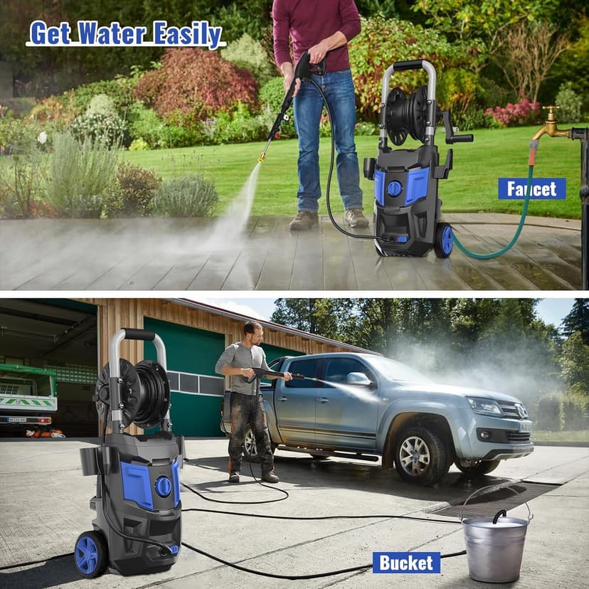 Electric Pressure Washer,4800PSI Max 3.0 GPM 20FT Hose,35FT Power Cord 4 Different Tips Foam Cannon Power Washer