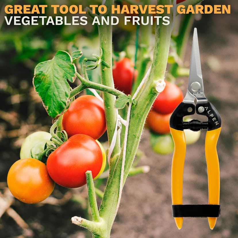 Alpen Rigi 300 Garden Snips – Japanese Stainless Steel Blades, Ultra-Sharp, Rust-Resistant, Precision Cutting for Herbs, Flowers, and Harvesting, Comfortable & Durable