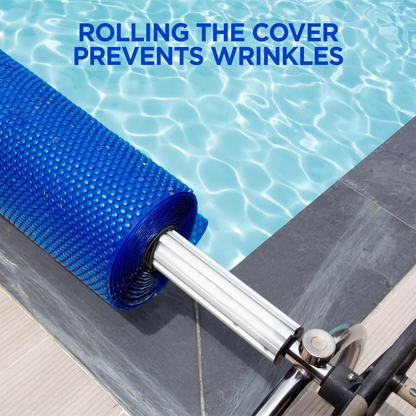 Solar Pool Cover for Inground and Above Ground Pools - 16' x 32' Rectangle 12 Mil Solar Blanket for Inground Pool, Blue
