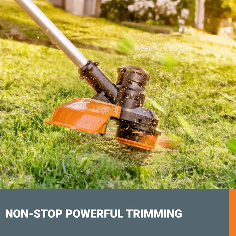Worx WG183 40V 13" Cordless String Trimmer (Batteries & Charger Included), Black and Orange