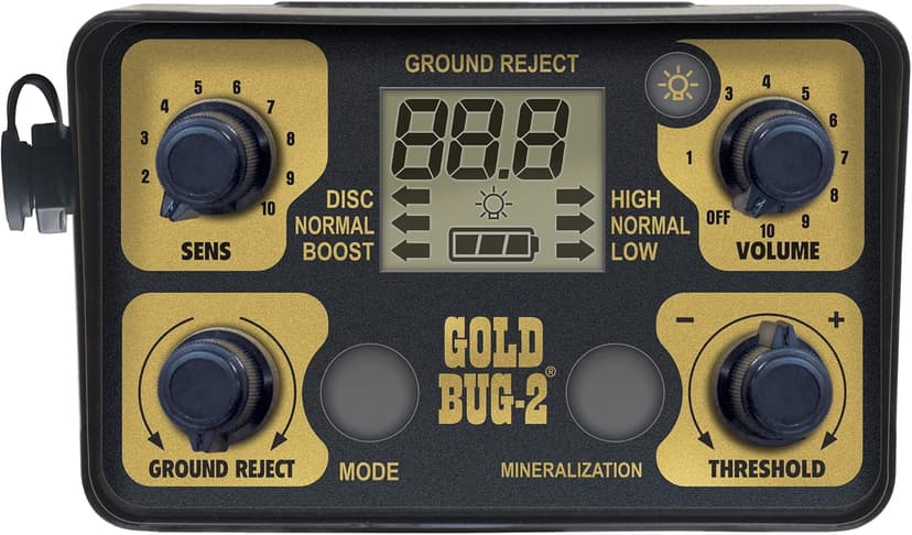 Fisher Gold Bug 2 Metal Detector with Coil Combo – Includes 6" and 10" Elliptical Search Coils for Maximum Gold Nugget Detection