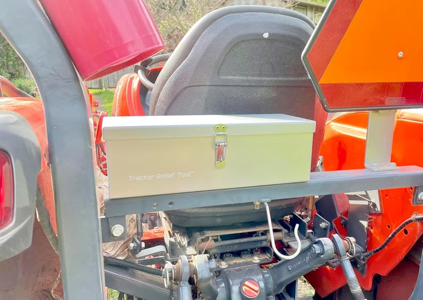 Weatherproof Anodized Aluminum Tractor Tool Box for Kubota, John Deere, Modern Tractors - Universal Fit by Tractor Relief Tool™