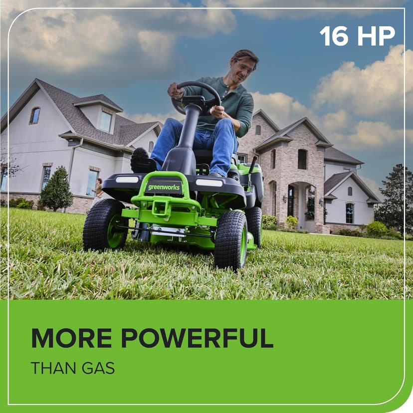 Greenworks 60V 30" Tractor, (4) 8.0Ah + Wall Charger