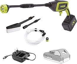 Sun Joe 24V-PP350-LTE 24-Volt IONMAX Power Cleaner Kit, W/ 2.0-Ah Battery + Charger, Water Siphon Hose, Utility Brush, and more, Portable Cleaning On-The-Go