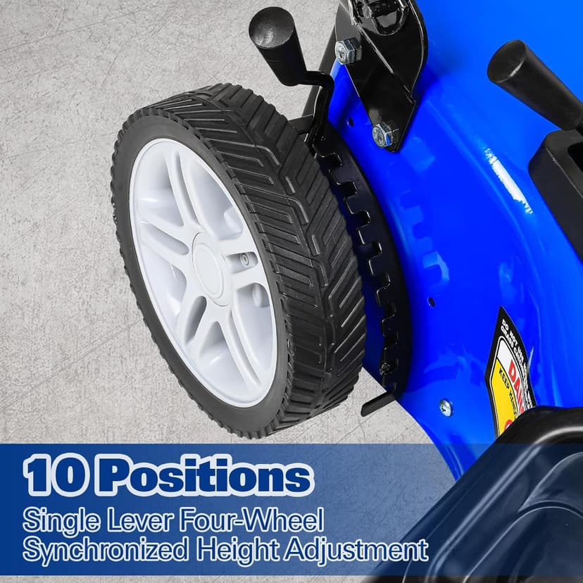 BILT HARD 21 Inch Lawn Mower Gas Powered, 4-Cycle 201cc Engine, 3-in-1 Push Lawnmower with Bagging, Mulching & Side Discharge, Adjustable 10-Positions Cutting Height, Easy Start