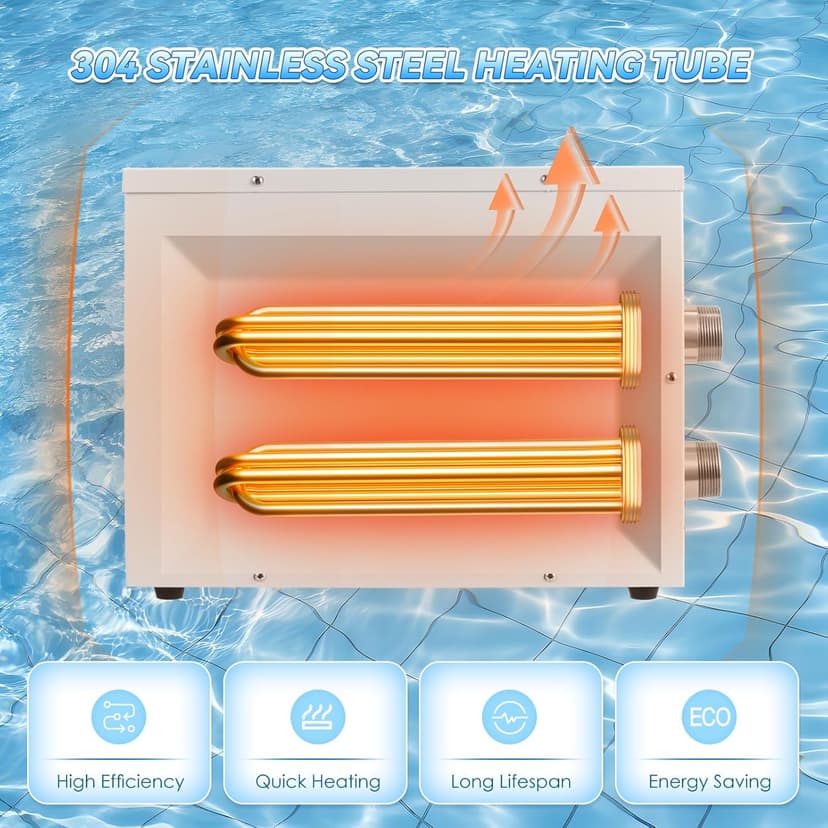 Mxmoonant SPA Heater, 18KW 220V Swimming Pool Heaters Hot Tub Water Thermostat with Touchscreeen for Above Ground Inground Pool, Spa, Bathtub