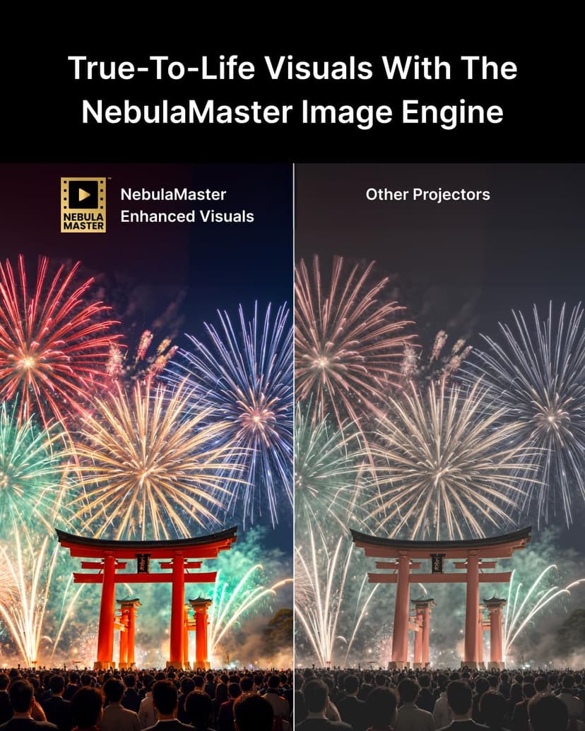 NEBULA Cosmos 4K SE Smart Projector, 4K High-Brightness with Dolby Vision, 200" Screen, 1,800 ANSI Lumens, HybridBeam, Enhanced Image Quality, Google TV, Portable, for Gaming, Home, and Office Use