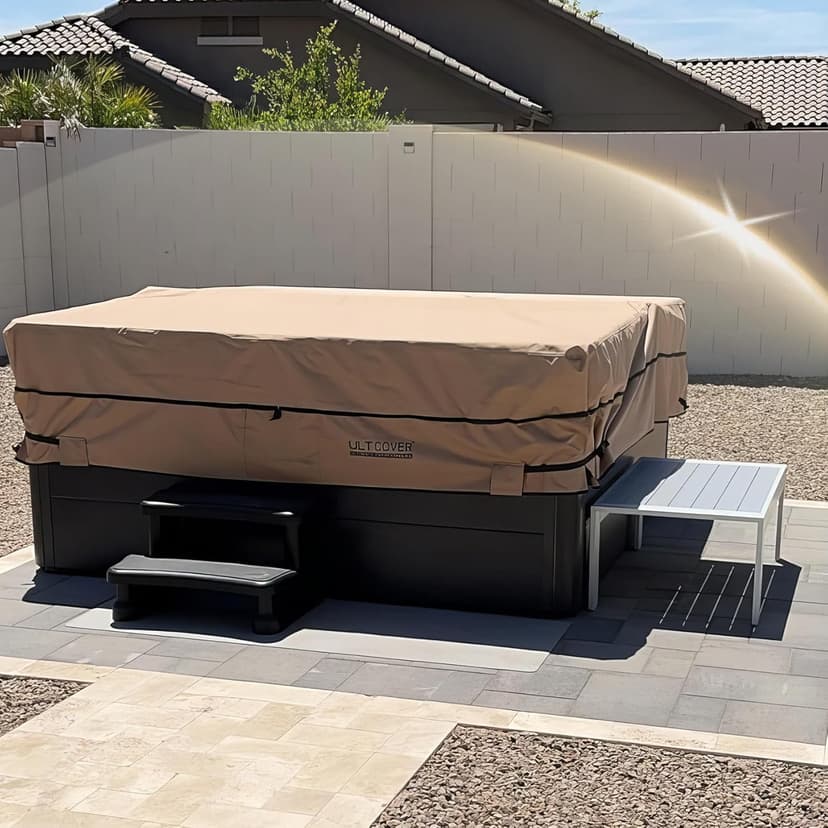 ULTCOVER Waterproof 600D Polyester Square Hot Tub Cover Outdoor SPA Covers 90 x 90 inch