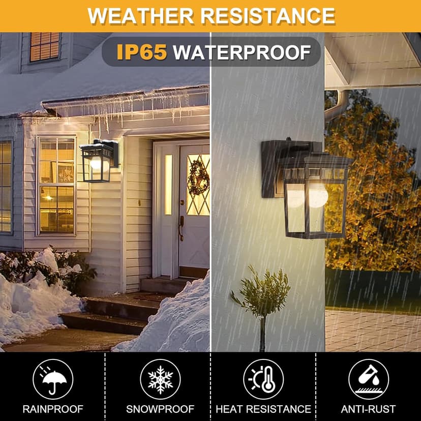 Porch Light with GFCI Outlet Built in, Dusk to Dawn Outdoor Light with Outlet, Waterproof Anti-Rust Alunmium Exterior Light Fixture Wall Mount Outside Light for House Garage Front Door, Bulb Included