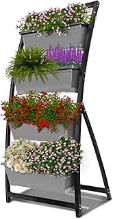 Outland Living 6-Ft Raised Garden Bed - Vertical Garden Freestanding Elevated Planter with 4 Container Boxes - Good for Patio or Balcony Indoor and Outdoor - Perfect to Grow Vegetables Herbs Flowers