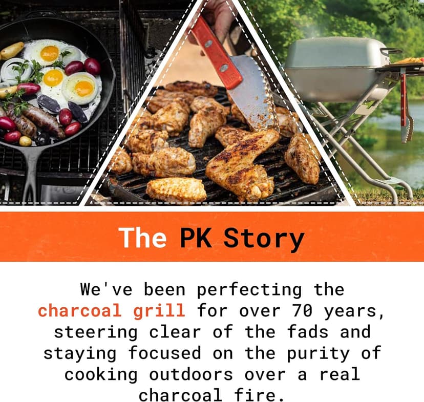 PK Grills PK360 Portable Charcoal Grill and BBQ Smoker, Cast Aluminum Outdoor BBQ Grill, Portable Grill for Camping, Backyard Grilling, Park, Tailgating, Graphite