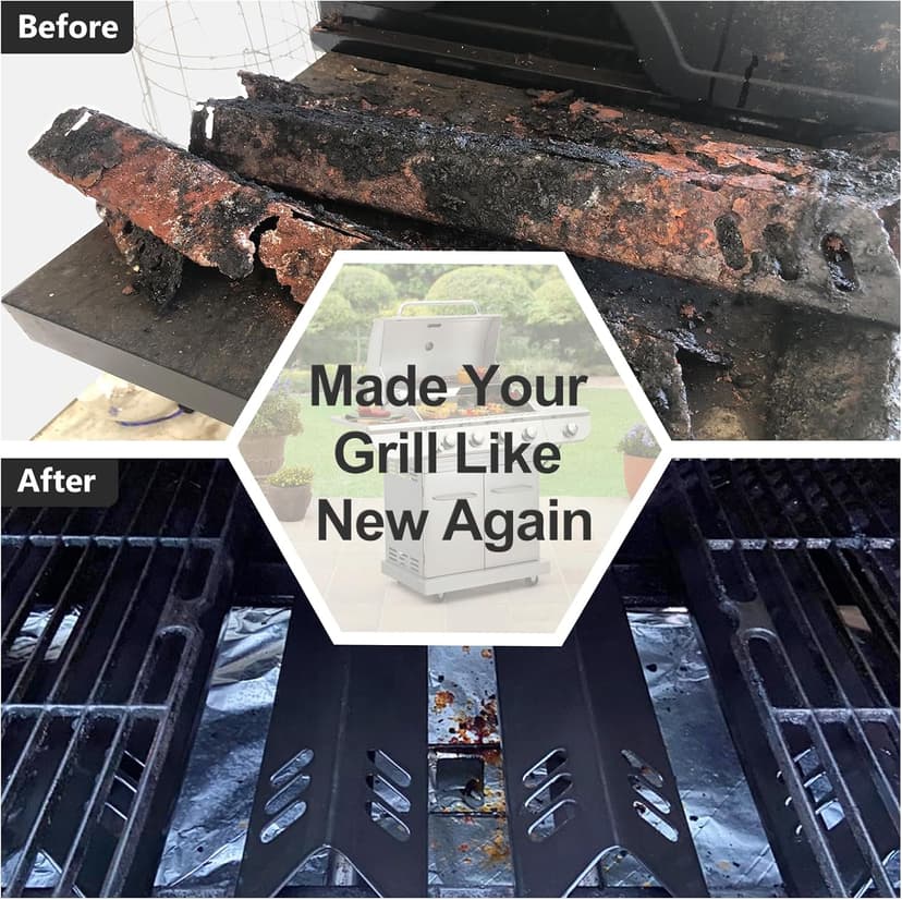 Grill Grease Tray Replacement Parts for Dyna Glo DGF493BNP, DGF510SBP, Backyard Grill BY13-101-001-12, BY14-101-001-02 and BHG Grill Parts, Adjustable 24''-30'' Gas Grill Drip Pan, Heat Plate Shields.