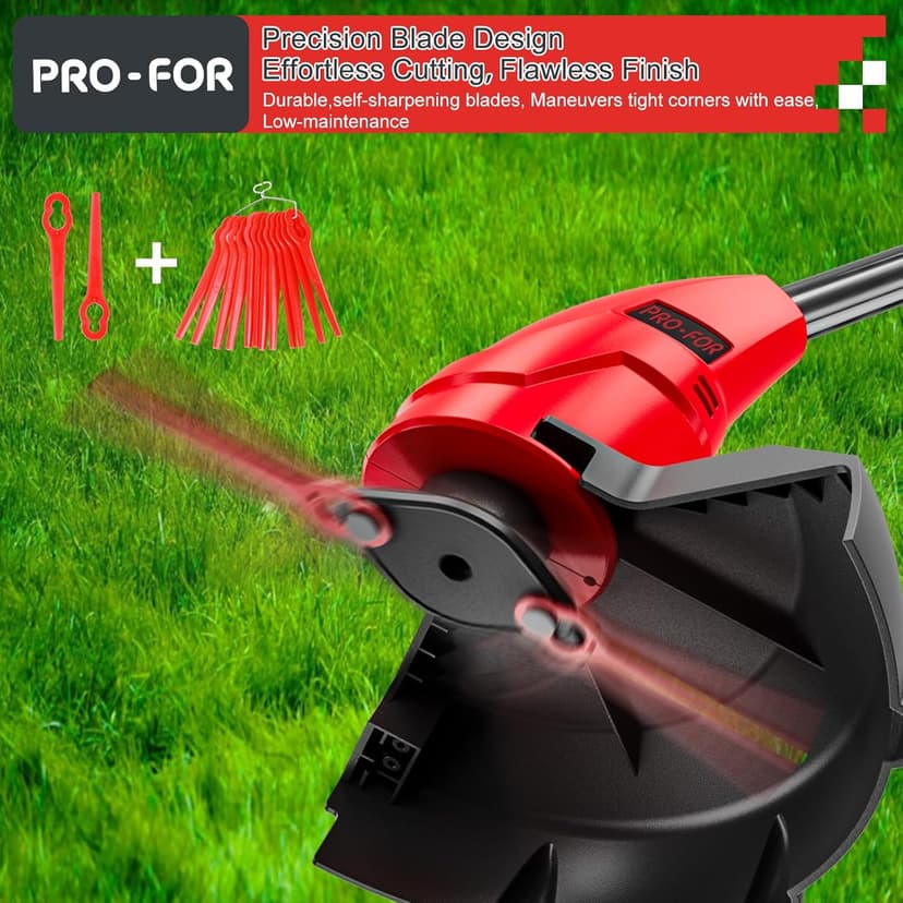 20V Max Cordless Grass Trimmer with Nylon Blade, 2-in-1 Stringless Trimmer & Lawn Edger, Lightweight Weed Wacker for Efficient Yard Maintenance