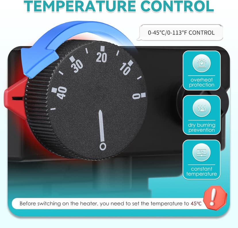 Mxmoonant Hot Tub Thermostat, 2KW 110V Spa Bathtub Heater Thermostat with Temperature Control for 400 Gals Hot Tub, Whirlpool Bathtub, Spa, Small Pool (No Plug)