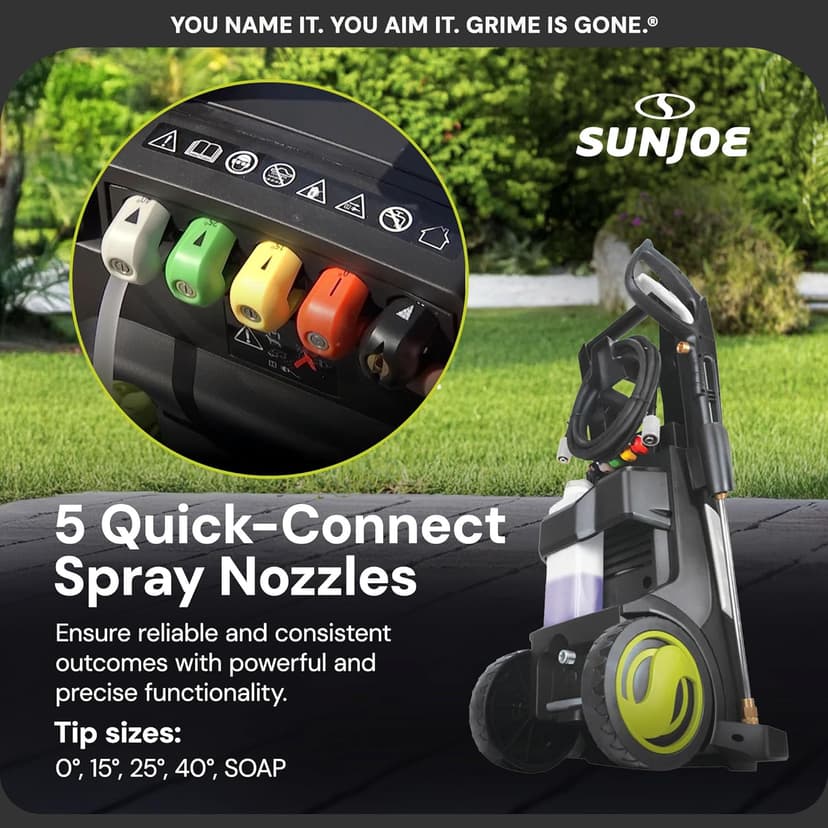 Sun Joe Electric Pressure Power Washer, 2000 PSI (PWMA Certified), 1.1 GPM, Dual Soap Tanks, SPX3500 (35-FT GFCI Water-Safe, Power Cord)