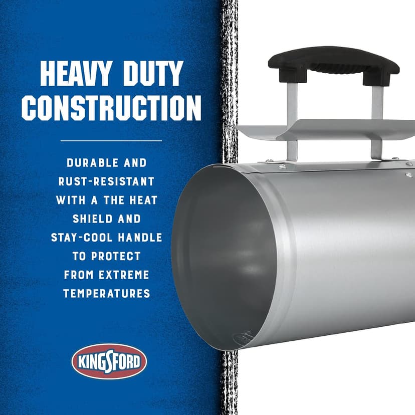 Kingsford Heavy Duty Deluxe Charcoal Chimney Starter | BBQ Chimney Starter for Charcoal Grill and Barbecues, Compact Easy to Use Chimney Starters and BBQ Grill Tools, Silver