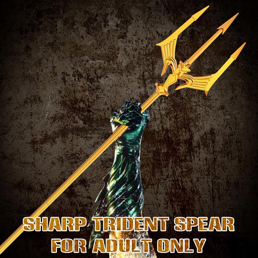 Metal Trident Spear 78 Inches Adjustable Length Cosplay Costume 3-Pronged Poseidon Weapon for Adult Women Men Halloween