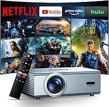 [Netflix Officially & Dolby Audio] Smart Projector with WiFi6 and Bluetooth5.3, Electric Focus & Auto Keystone 4K Support, 22000L Movie Projectors, OWNKNEW Native 1080P Proyector Built-in Apps