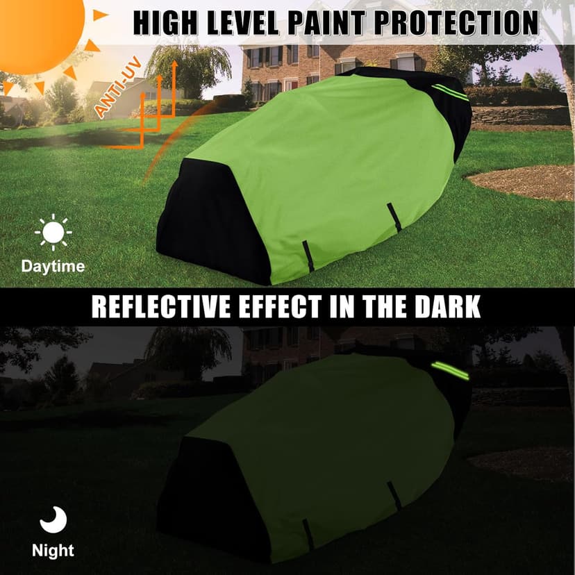 Riding Lawn Mower Cover with Bagger Attachment, Universal Fit Decks up to 62", 600D Oxford Cloth Riding Mower Cover with Windproof Buckle for Snow Rain Dust Hail Protection