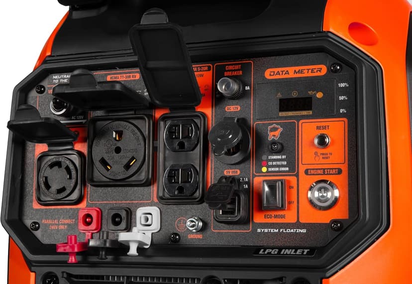WEN Quiet 6800-Watt Dual Fuel RV-Ready Electric Start Portable Inverter Generator with Fuel Shut Off and CO Watchdog for Electric Vehicle Backup (DF680iX)