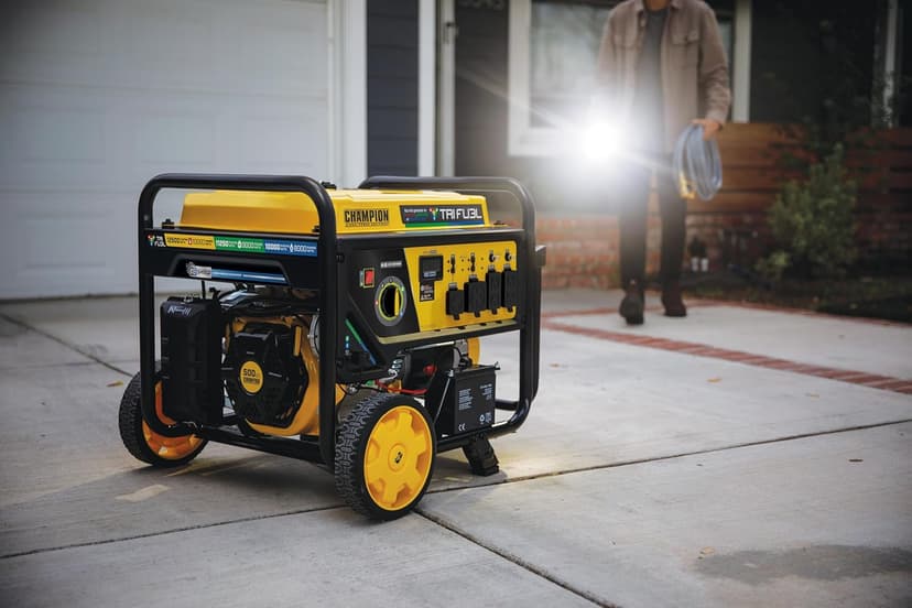 Champion Power Equipment 12,500-Watt Electric Start Tri Fuel Home Backup Portable Generator with CO Shield