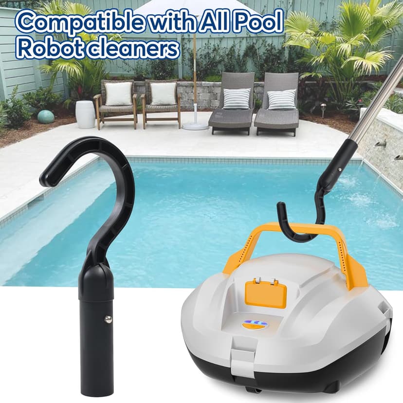 Hook for All Robotic Pool Cleaner, Accessories Hook Customized for Pool Vacuum Robot, Robotic Pool Cleaner Including Cordless, Above Ground and Underwater, Suitable for Telescopic Poles