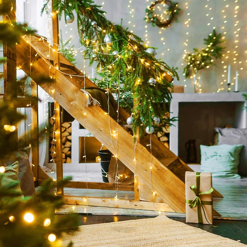 100 LED Christmas Lights Indoor Outdoor,Warm White Christmas Tree Lights Clear Wire, 39 Ft Twinkle Fairy String Lights Plug in for Christmas Tree Bedroom Decorations