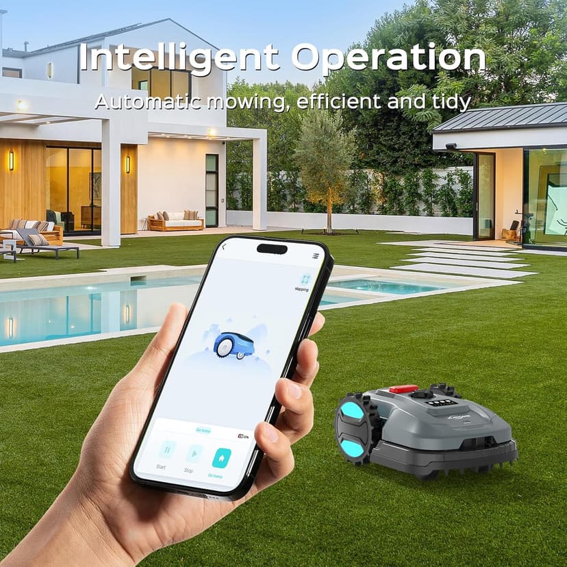 Robotic Lawn Mower – App-Controlled, Self-Charging Automatic Mower with Custom Cutting Height, Weather Sensor & Obstacle Detection – Ideal for Lawns up to 4300 sq.ft