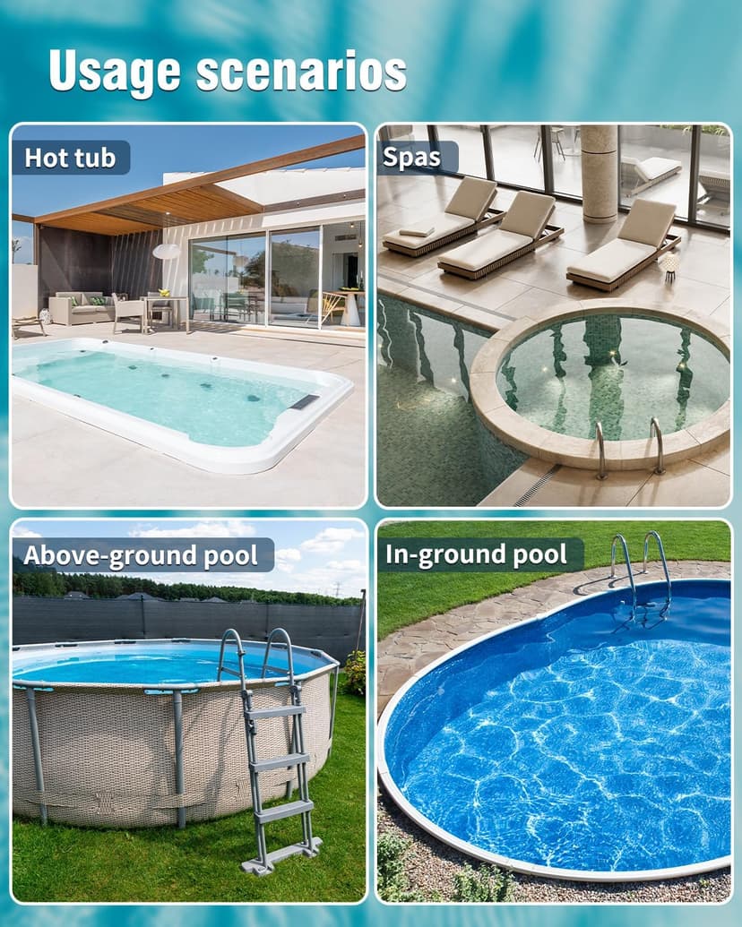 Little Shark Pool Vacuum for Above Ground Pool, Hot Tub Vacuum with a 60w Motor,18 Gal/Min Powerful Suction, Pool Vacuum with 5000mAh Battery, 1h Running Time
