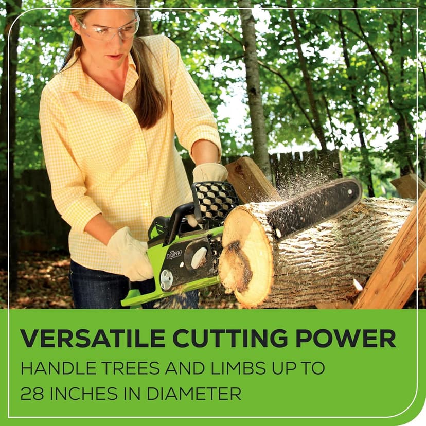 Greenworks 40V 16" Brushless Cordless Chainsaw, 4.0Ah Battery and Charger Included