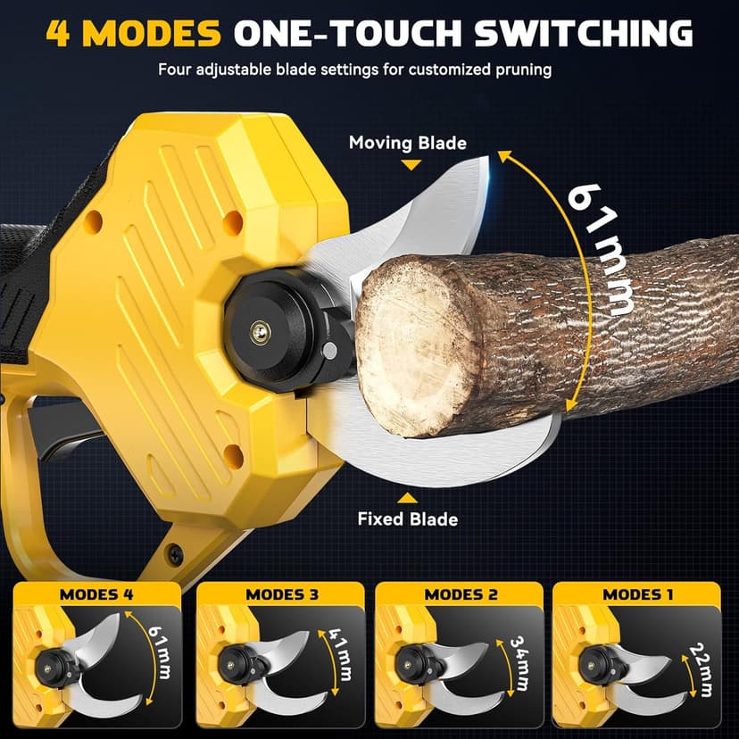 Cordless Electric Pruning Shears: 1.5-2 Inch Portable Pruning Shears for DeWalt 20V Battery (No Battery) - Garden Pruners Tool with LCD Display & SK7 Blades for Tree, Branch, and Grass Trimming