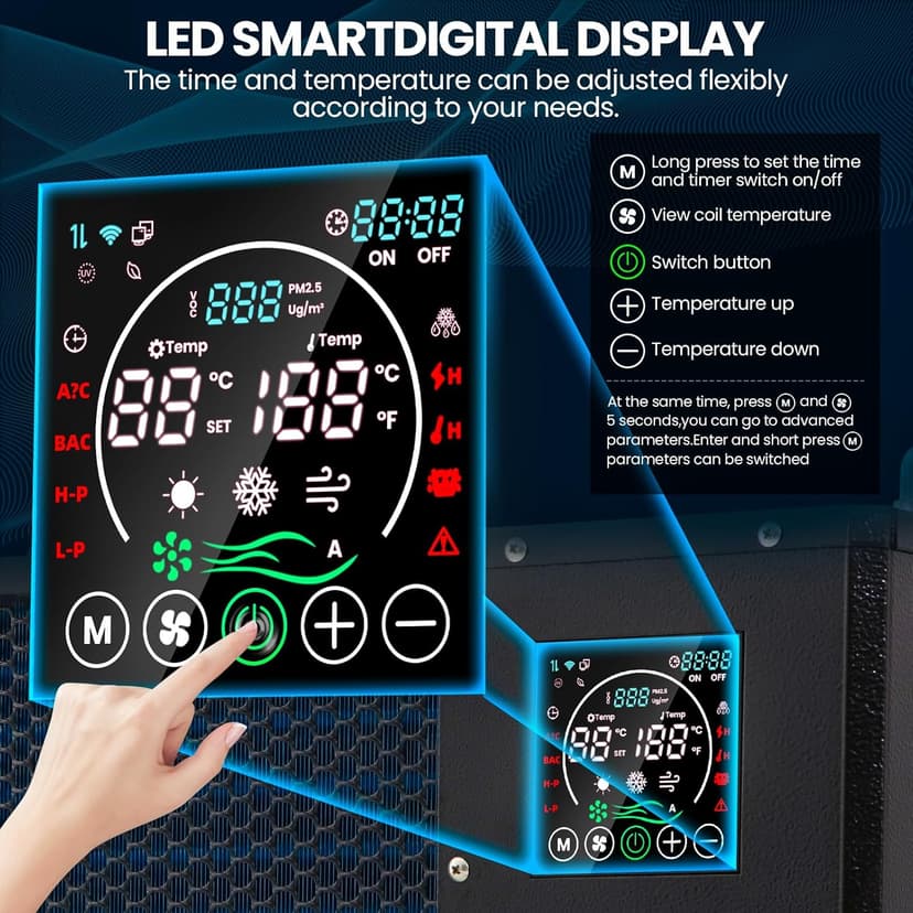 16184 BTU Pool Heater, for 6000 Gallons Above Ground Pools,Swimming Pool Heaters,120V/60Hz with Digital Display Multi-Protection