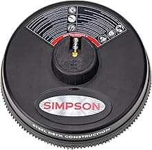 Simpson Cleaning 80165 Universal 15" Steel Pressure Washer Surface Cleaner for Cold Water Machines, 1/4" Quick Connection, Recommended Min 2200 PSI up to Max of 3700 PSI, Black