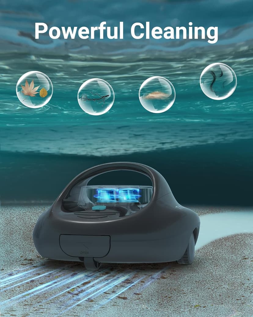 (2025 Upgraded) TALOSBO Pleco Se Cordless Pool Vacuum Cleaner Up to 130 Mins Runtime, Robotic Pool Cleaner with 2.5H Fast Charge, Ideal for Flat Above Ground and Inground Pools up to 861 Sq. Ft.
