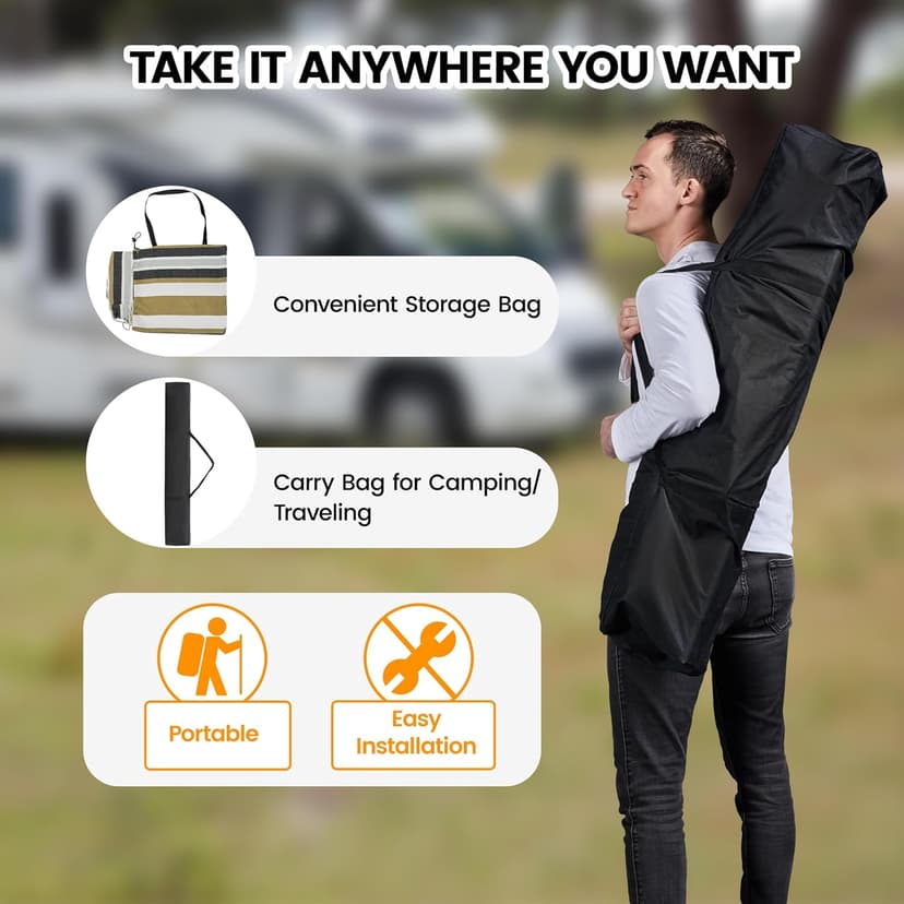 Yaheetech Double Hammock w/Stand, 2-People Hammock & Stand Set w/Storage Bag & Carrying Bag, Outdoor/Indoor Heavy-Duty Portable Hammock, 450LB Capacity - Desert Stripe