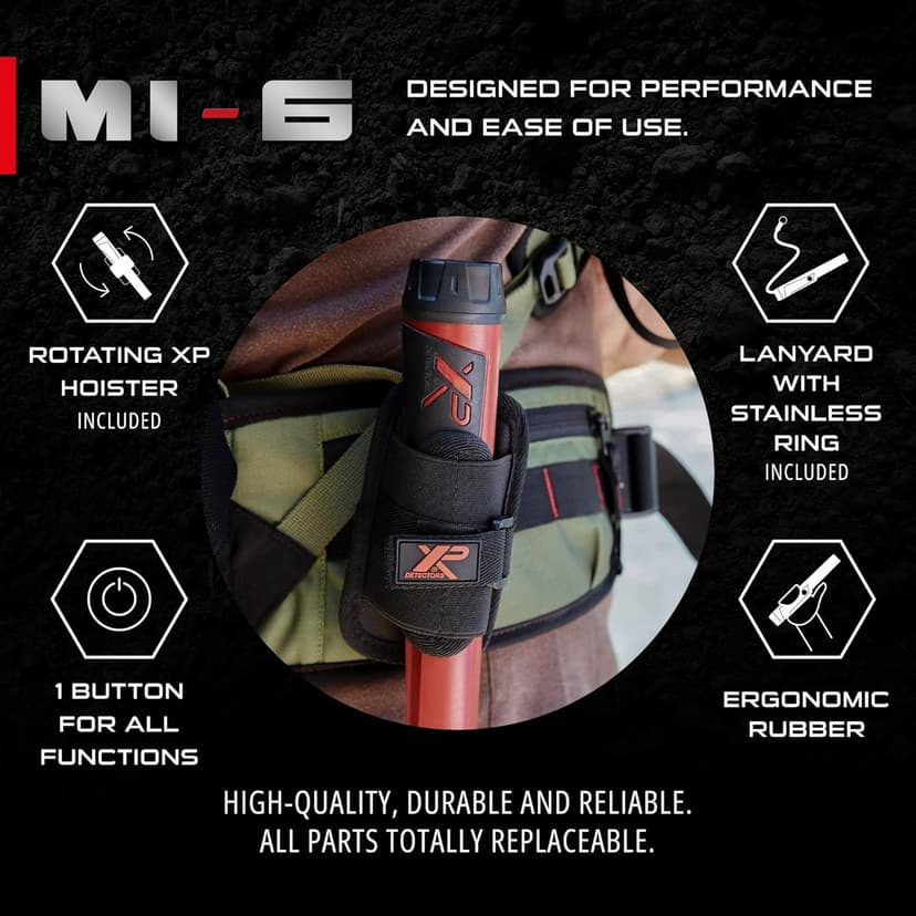 XP Metal Detectors MI-6 Pinpointer, with Wireless connectivity to The Deus II, Deus & ORX Metal detectors, by XP Metal Detectors to be Used by All detectorists (MI-6-AM)