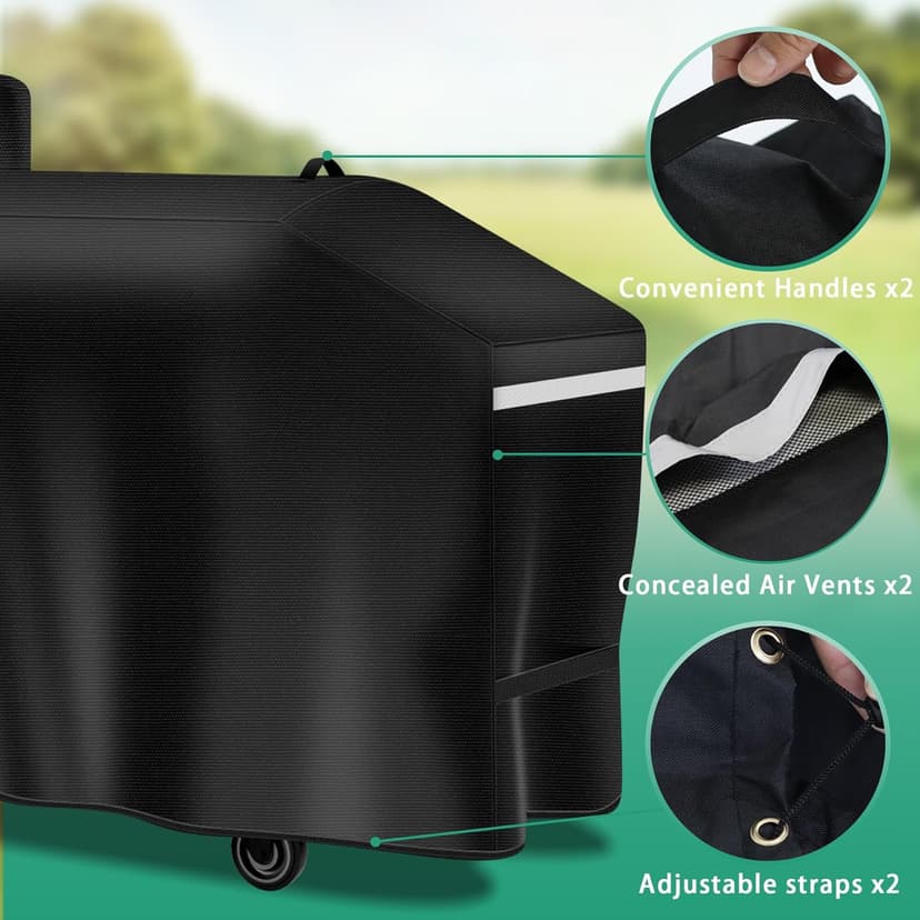 79 inch GC7000 Grill Cover for Smoke Hollow 4 in 1 Combo PS9900 PS9900-SY18 8500 47180T, Tc37118, 600D Outdoor Smoker Cover for Pit Boss Memphis Ultimate 4-in-1 KC Combo Platinum Series