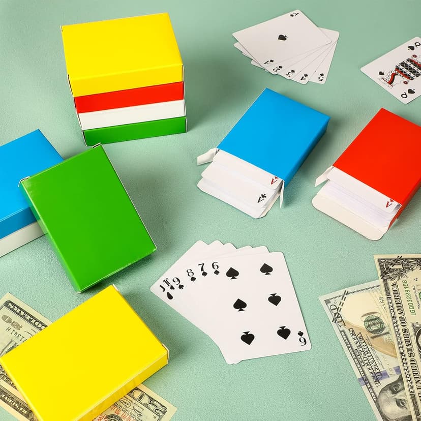 Jexine 50 Pieces Playing Card Box Empty Playing Case Card Holder Organize Storage Board Game Box Fits Baseball Trading(Red, Yellow, Green, Blue, White)